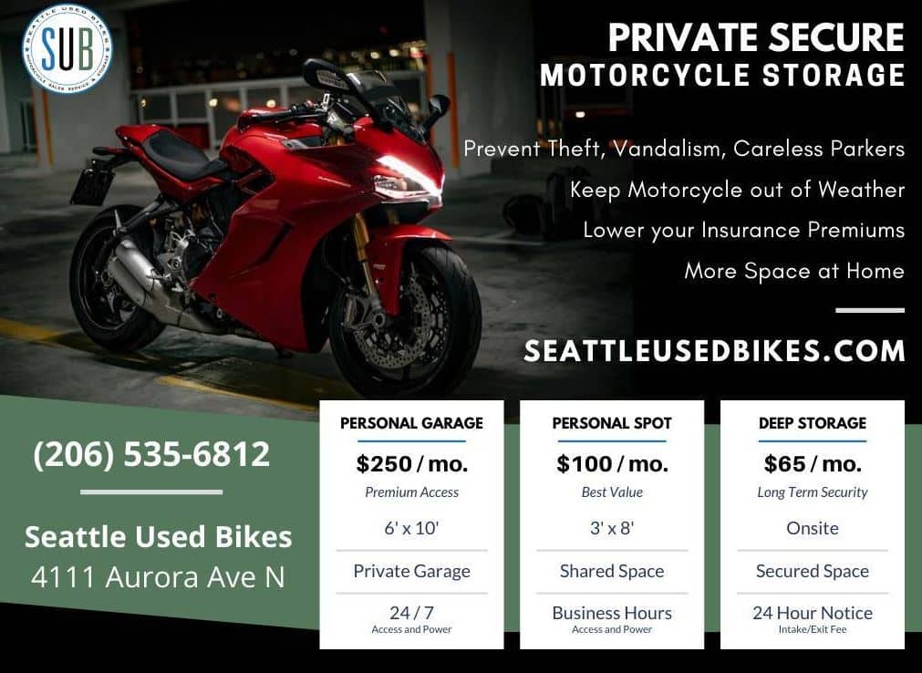 Motorcycle storage in Seattle, WA